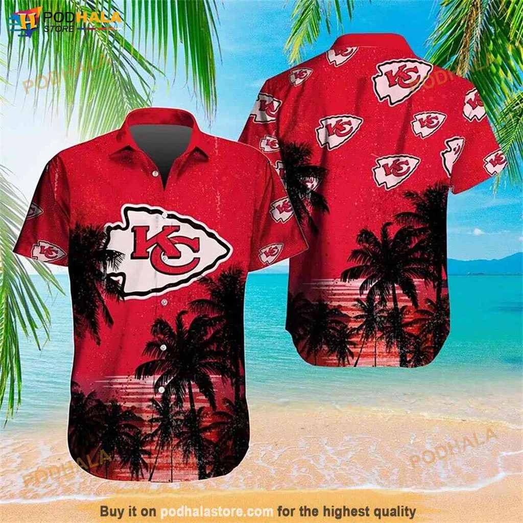 Vibrant Chiefs Tropical Shirt, Summer Beach Vacation Kansas City Chiefs Design