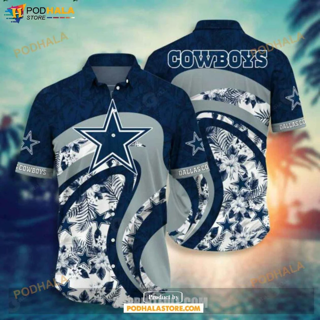 Vibrant Dallas Cowboys Hawaiian Shirt, Casual Summer Style With Star Emblem