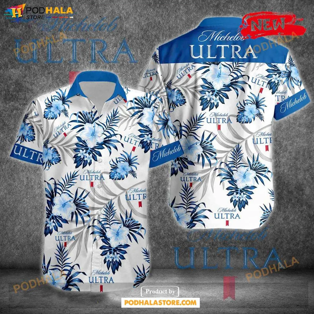Vibrant Floral Aloha Shirt, Tropical Coconut Tree Design Hawaiian Shirt
