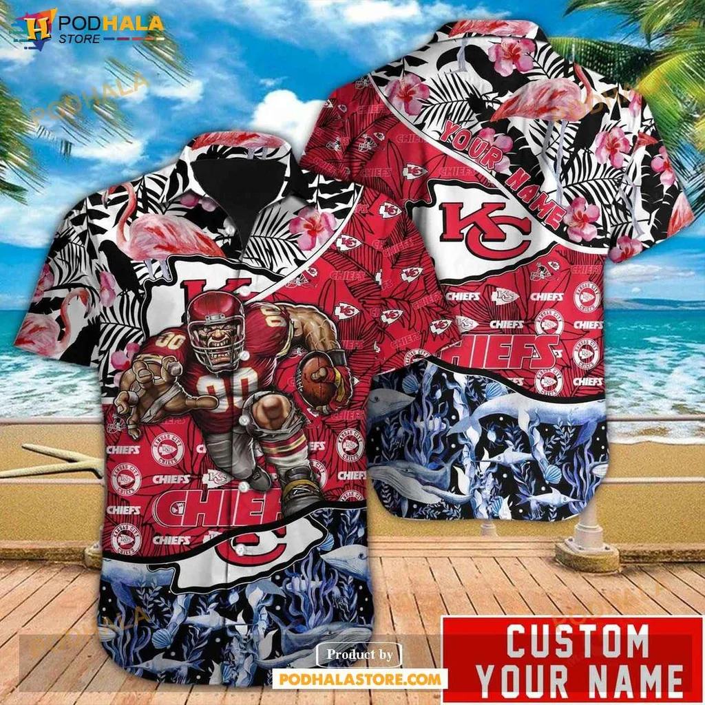 Vibrant Floral Kansas City Chiefs Hawaiian Shirt, Personalized Kc Chiefs Clothing