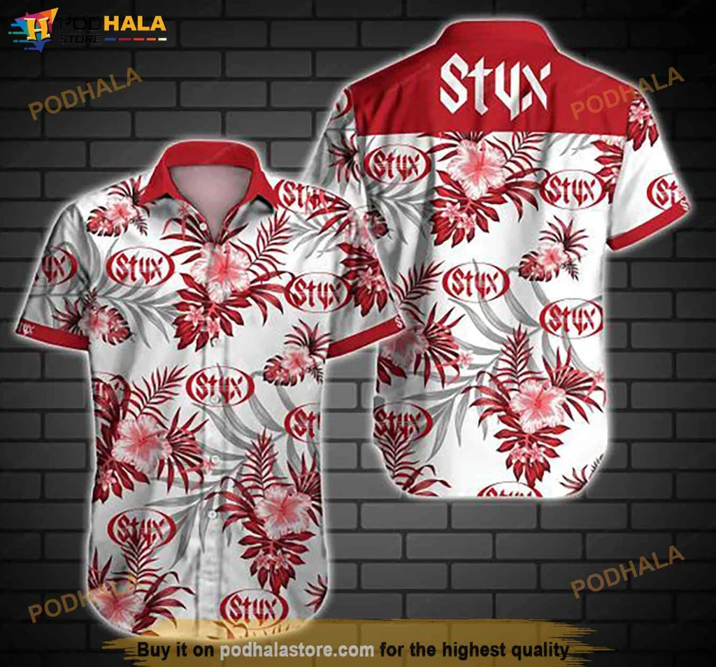 Vibrant Floral Styx Hawaiian Shirt, Bold Tropical Design With Palm Leaves