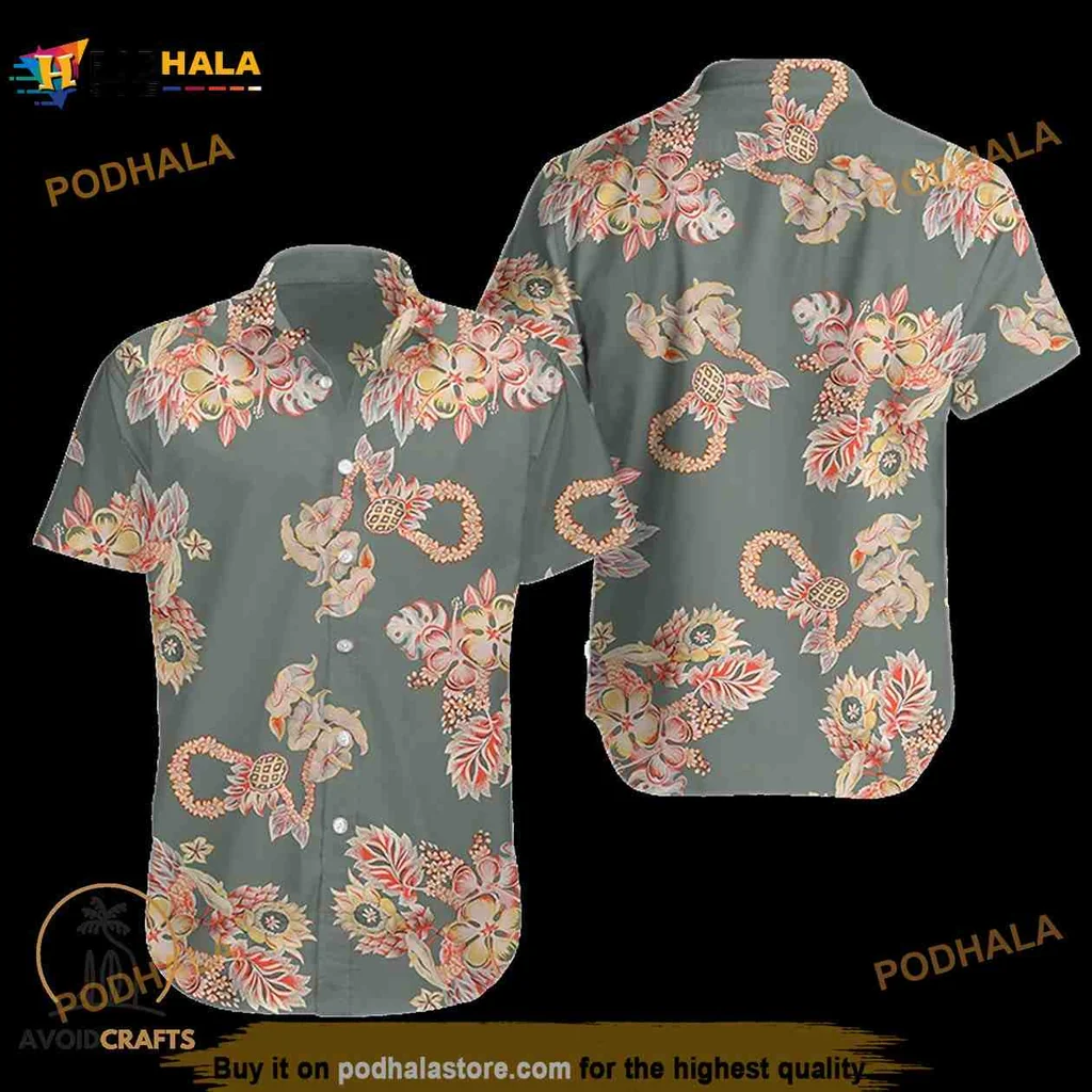Vibrant Floral Tropical Hawaiian Shirt In Pink And Orange Shades
