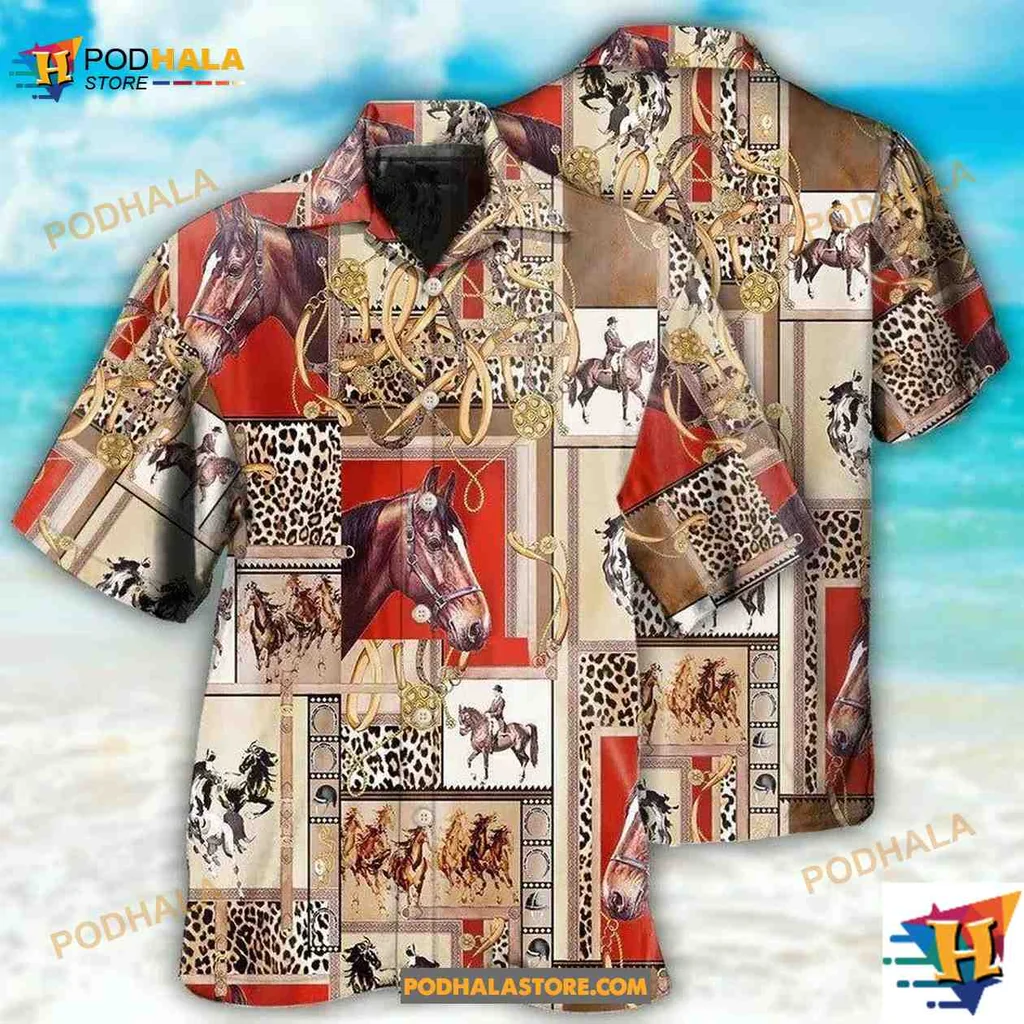 Vibrant Horse Lovers Hawaiian Shirt With Equestrian Elements And Patterns