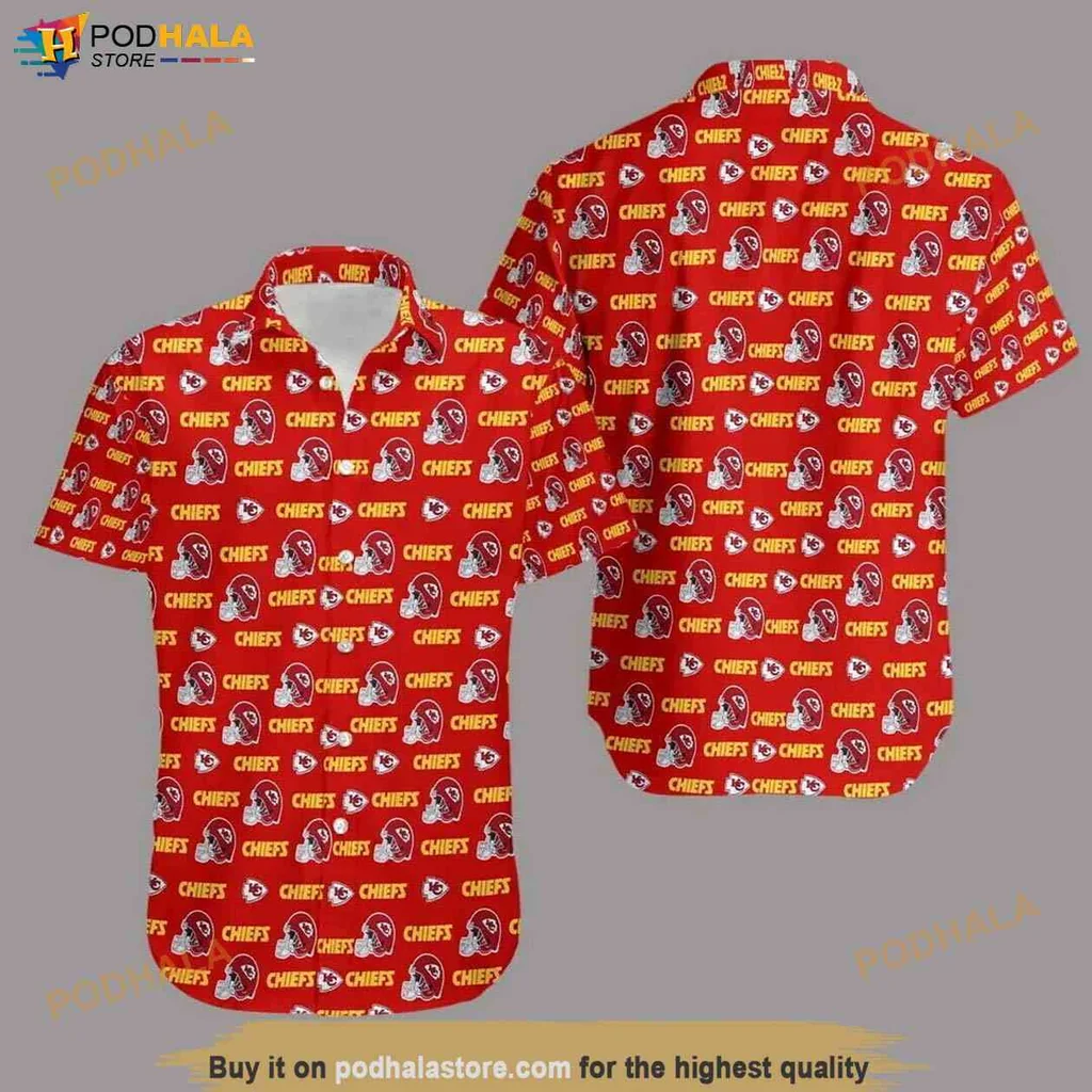 Vibrant Kansas City Chiefs Hawaiian Shirt, Bold Red Design For Nfl Fans