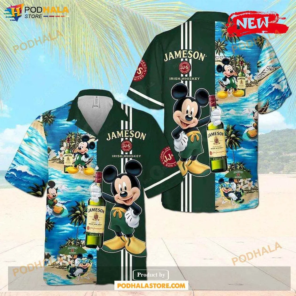 Vibrant Mickey Mouse Aloha Shirt, Tropical Disney Shirt For Summer Parties