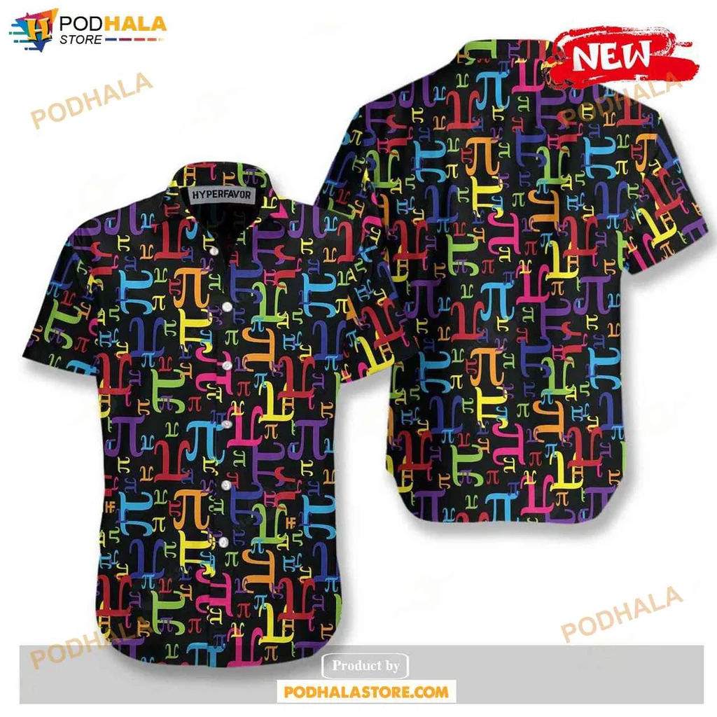 Vibrant Pi Aloha Shirt For Math Teachers, Colorful Summer Shirt For Men And Women