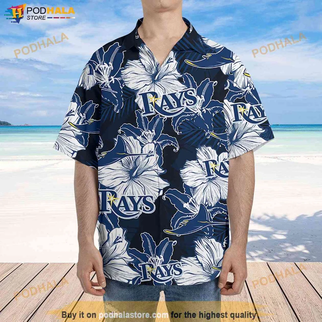 Vibrant Rays Aloha Shirt, Tropical Floral Design For Tampa Bay Rays Fans