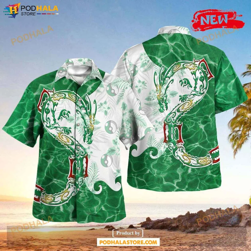 Vibrant Serpent Aloha Shirt, Tropical Design For Casual Beach Outings