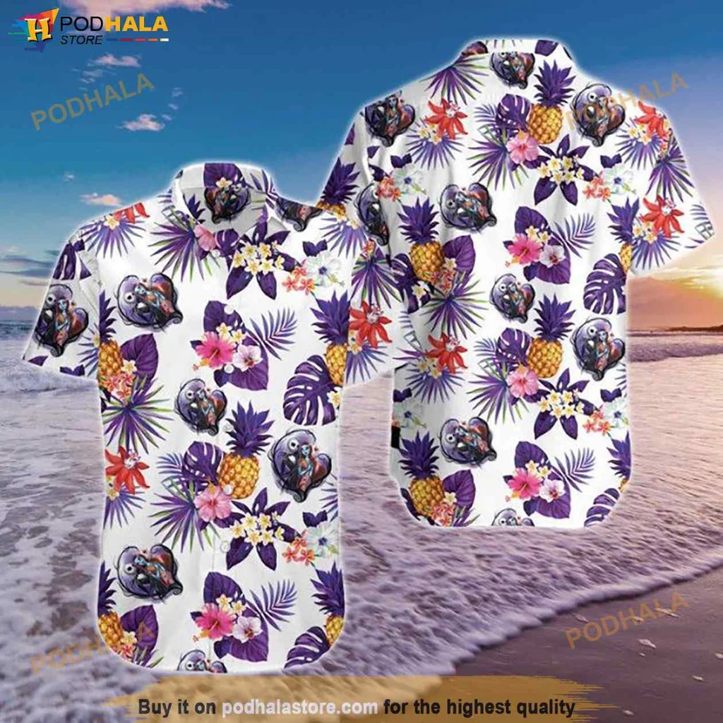 Vibrant Skull Lover Hawaiian Shirt, Colorful Tropical Design With Jack Skellington