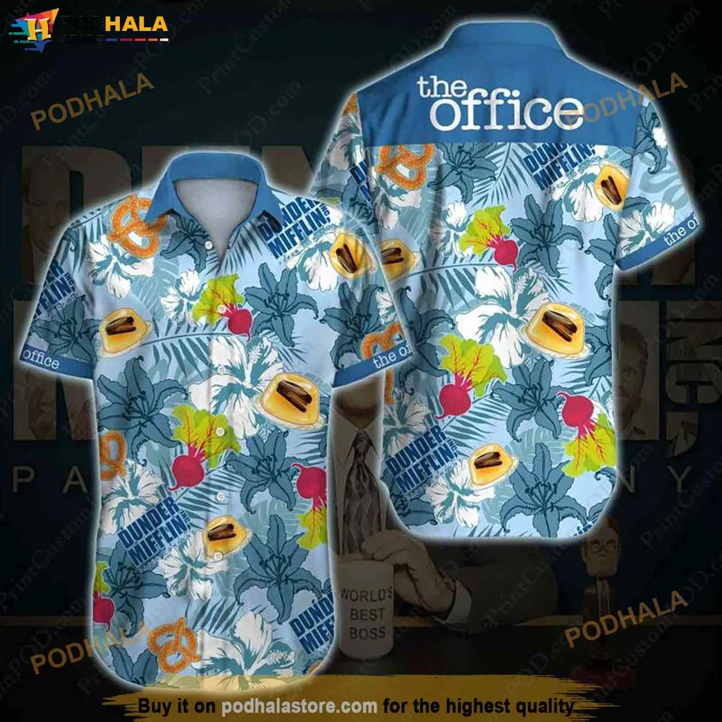 Vibrant Tropical Aloha Shirt, Fun Summer Shirt With Palm Leaves And Pineapples