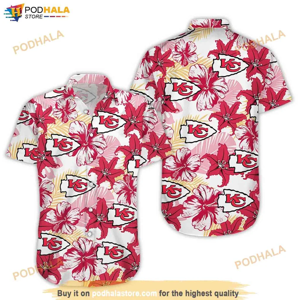 Vibrant Tropical Chiefs Hawaiian Shirt With Hibiscus Flowers For Summer Fun