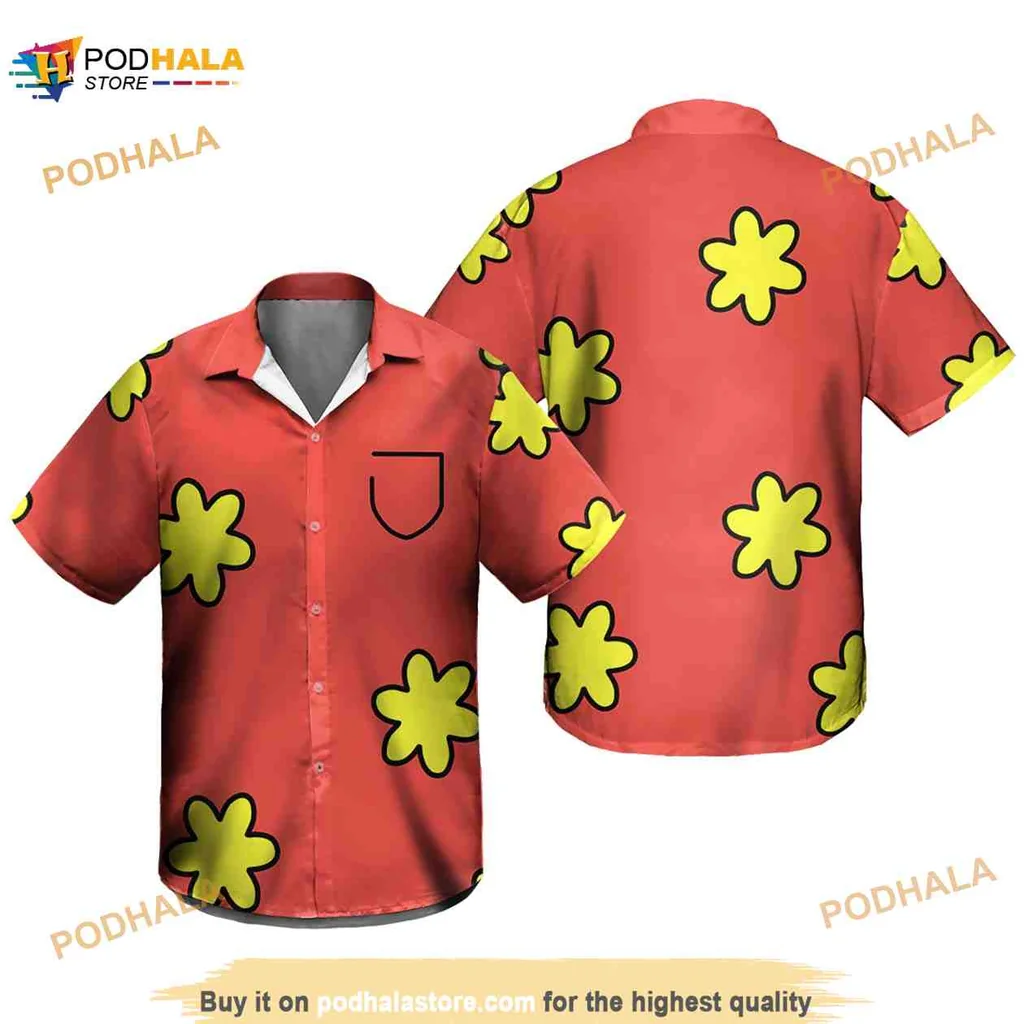 Vibrant Tropical Flower Hawaiian Shirt With Bright Yellow Motifs