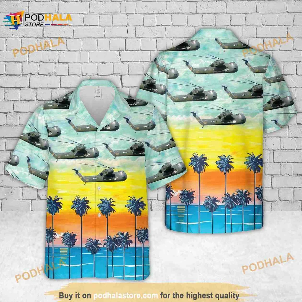 Vietnam War Helicopter Hawaiian Shirt With Ch 37b Mojave Design