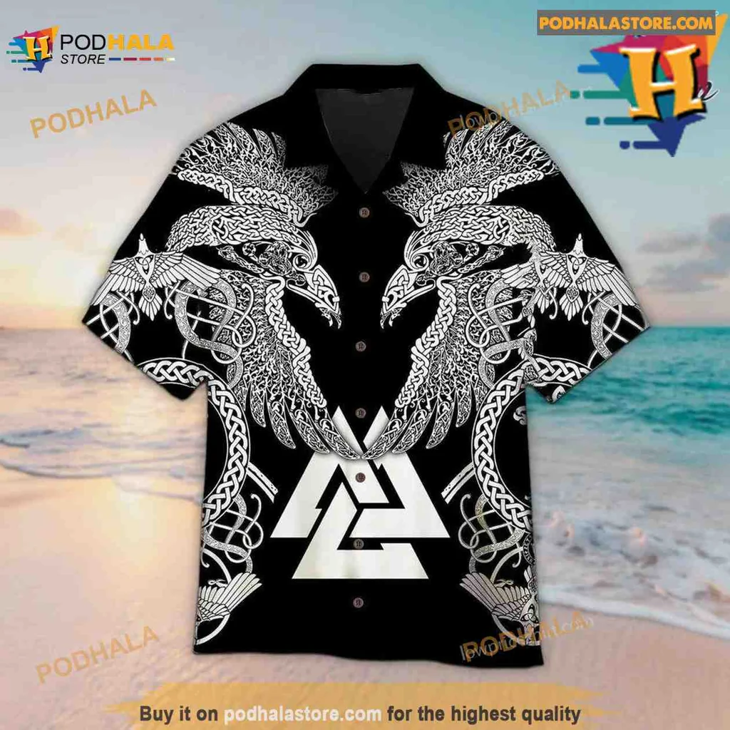 Viking Dragon Tropical Hawaiian Shirt With Mythical Design