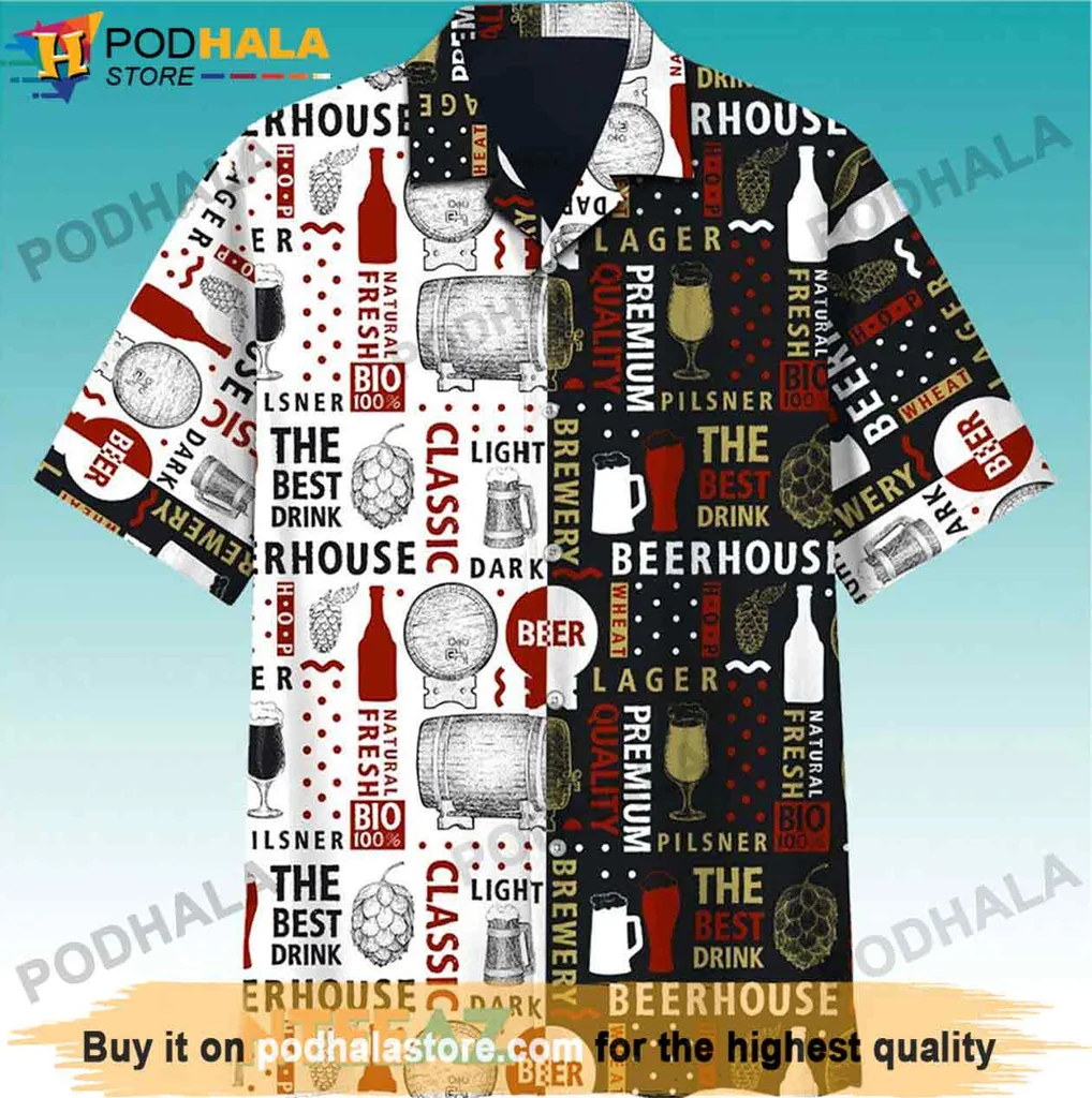 Vintage Beer Enthusiast Hawaiian Shirt, Fun Gifts For Beer Lovers, Casual Style
