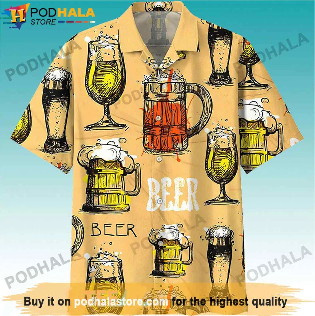 Vintage Beer Fan Hawaiian Shirt, Fun Gift For Craft Beer Lovers And Enthusiasts