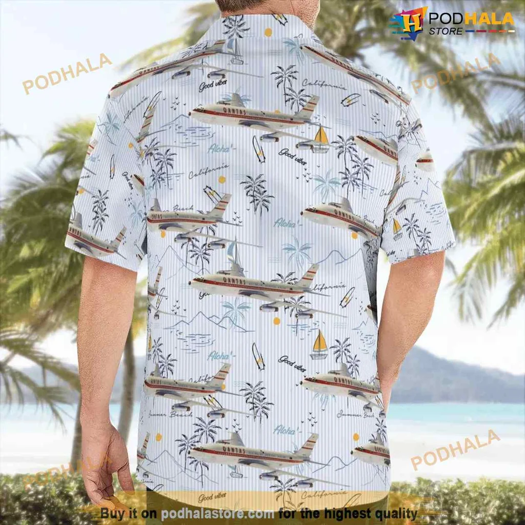 Vintage Boeing 707 Aloha Shirt Featuring Tropical Palm Trees Vintage Boeing 707 Aloha Shirt Featuring Tropical Palm Trees