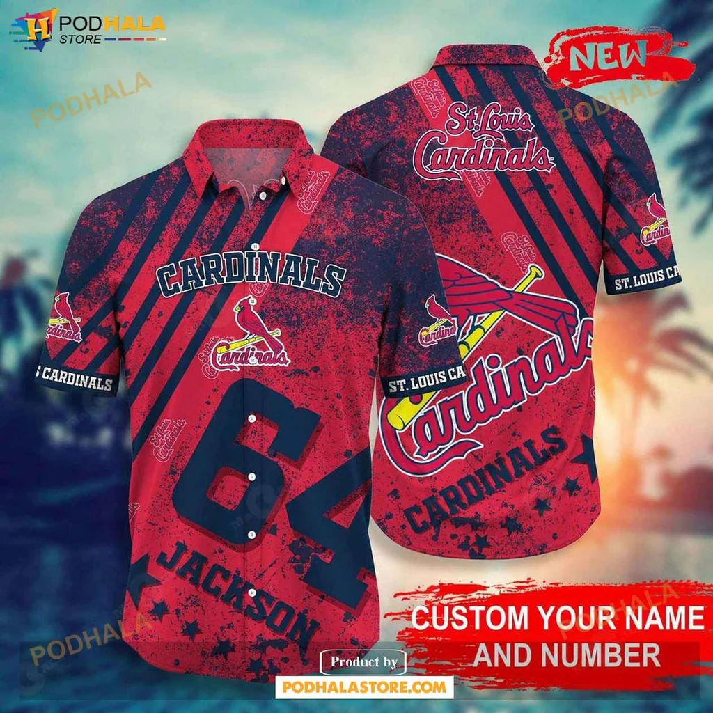 Vintage Cardinals Baseball Hawaiian Shirt, Personalized St Louis Sports Tee With Graphic Design