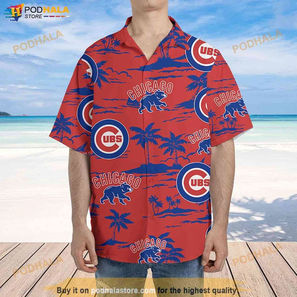 Vintage Chicago Cubs Aloha Shirt, Vibrant Beach Pattern For Mlb Fans