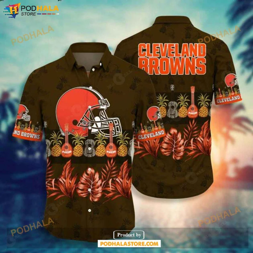 Vintage Cleveland Browns Shirt, Vibrant Summer Design With Tropical Elements