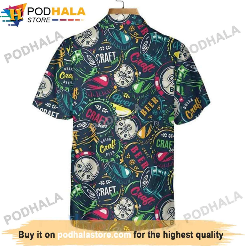 Vintage Craft Beer Aloha Shirt, Colorful Bottle Caps Design For Beer Lovers Vintage Craft Beer Aloha Shirt, Colorful Bottle Caps Design For Beer Lovers