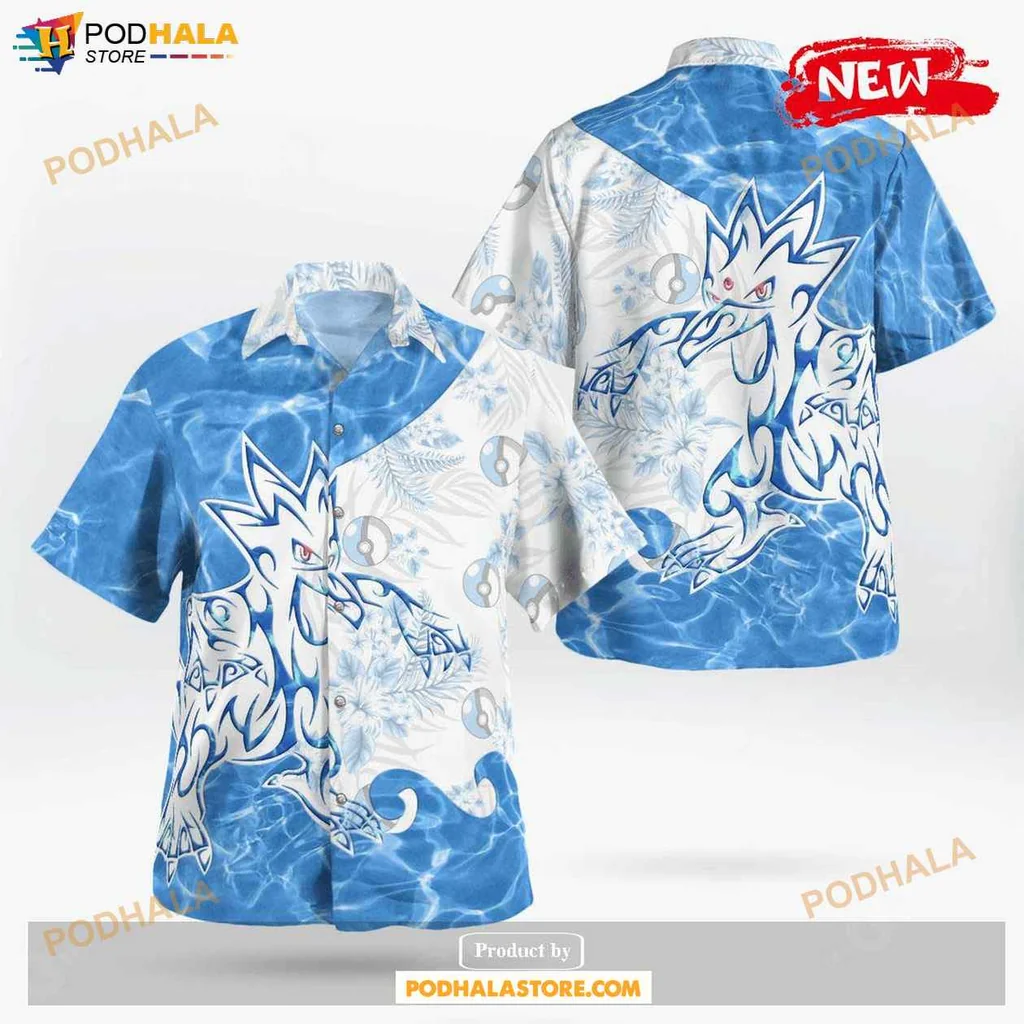 Vintage Golduck Aloha Shirt, Tropical Design Shirt For Pokémon Fans
