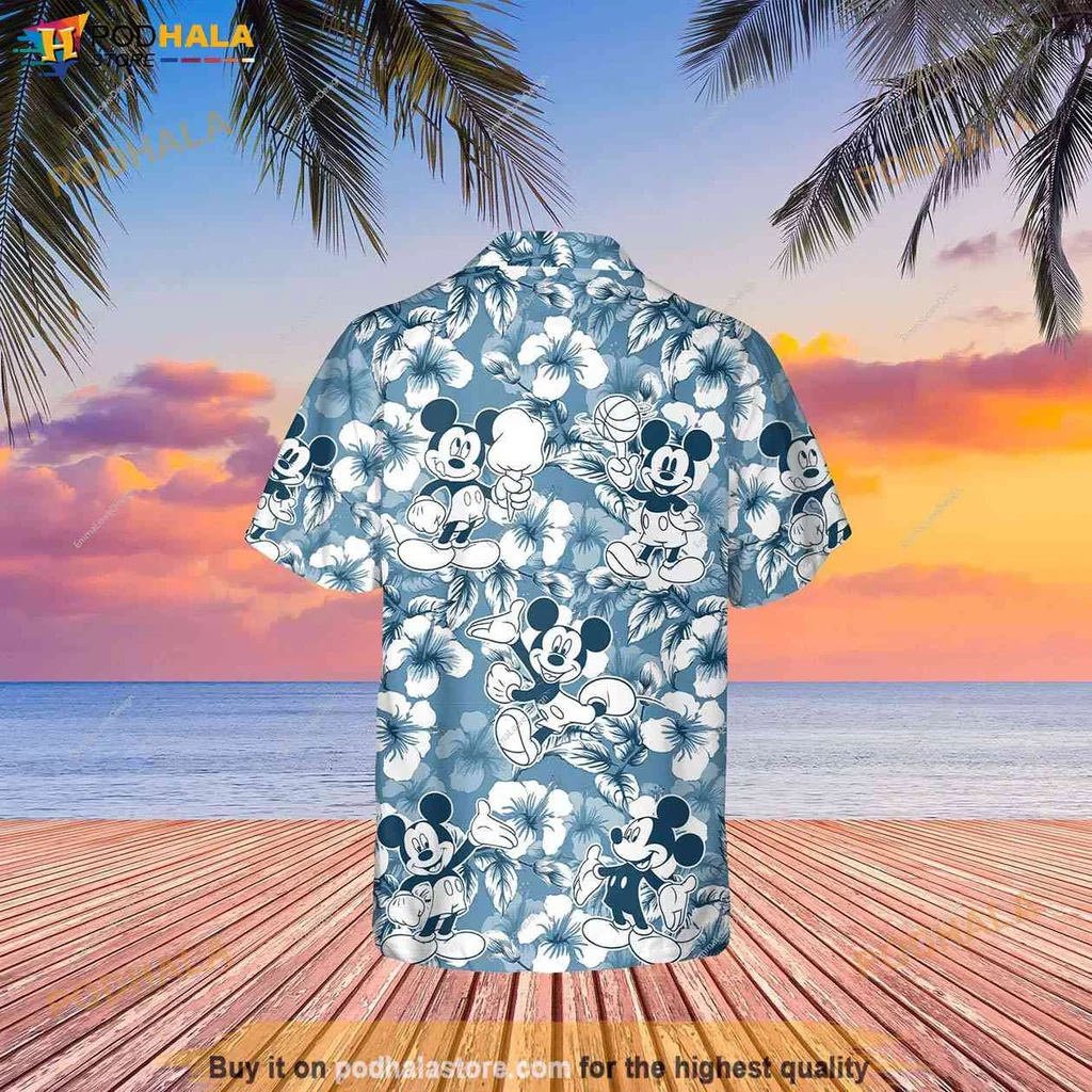 Vintage Mickey Mouse Tropical Shirt, Tropical Hibiscus Family Summer Shirt Vintage Mickey Mouse Tropical Shirt, Tropical Hibiscus Family Summer Shirt