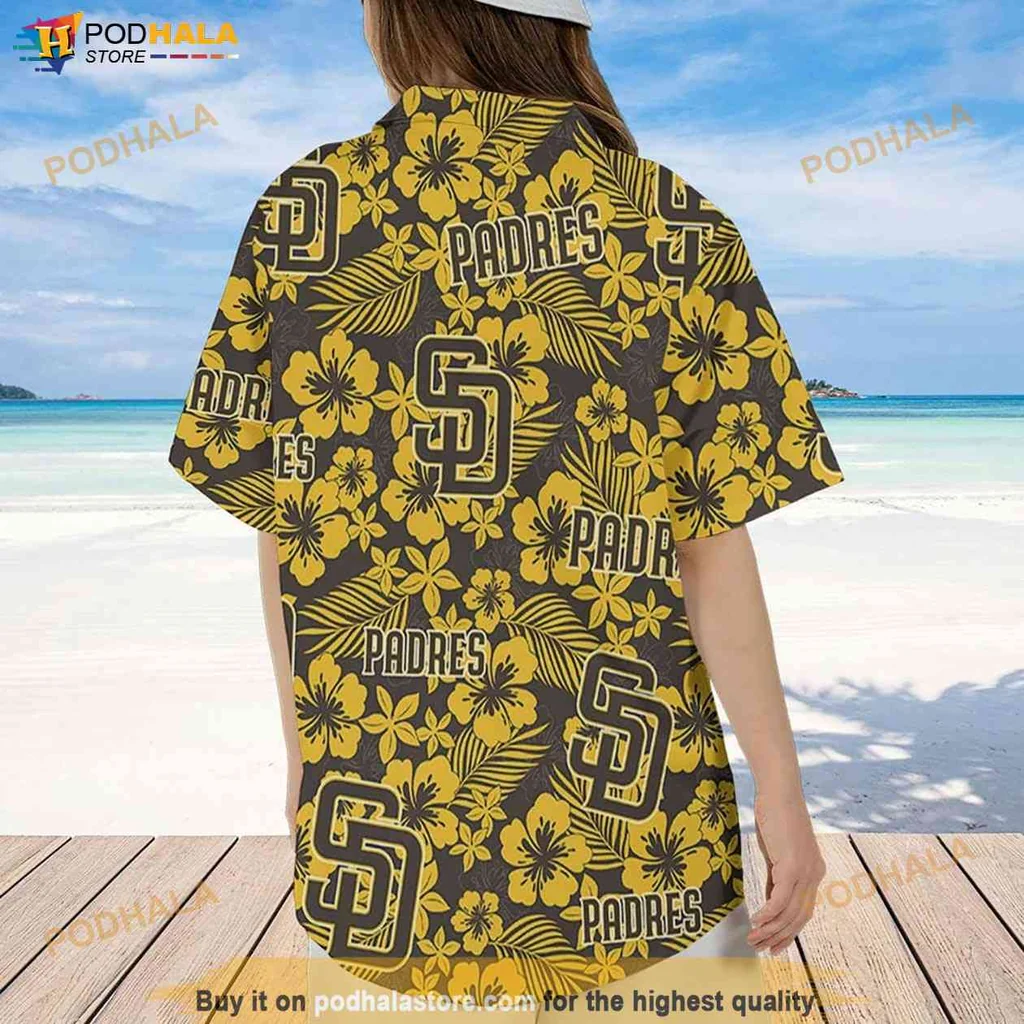 Vintage Padres Tropical Shirt, San Diego Padres Hibiscus Pattern Summer Shirt Vintage Padres Tropical Shirt, San Diego Padres Hibiscus Pattern Summer Shirt