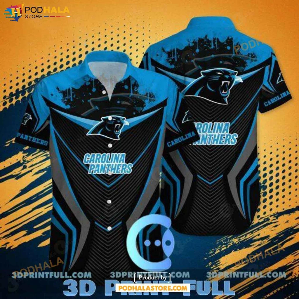 Vintage Panther Fan Hawaiian Shirt, Carolina Panthers Summer Shirt For Fans