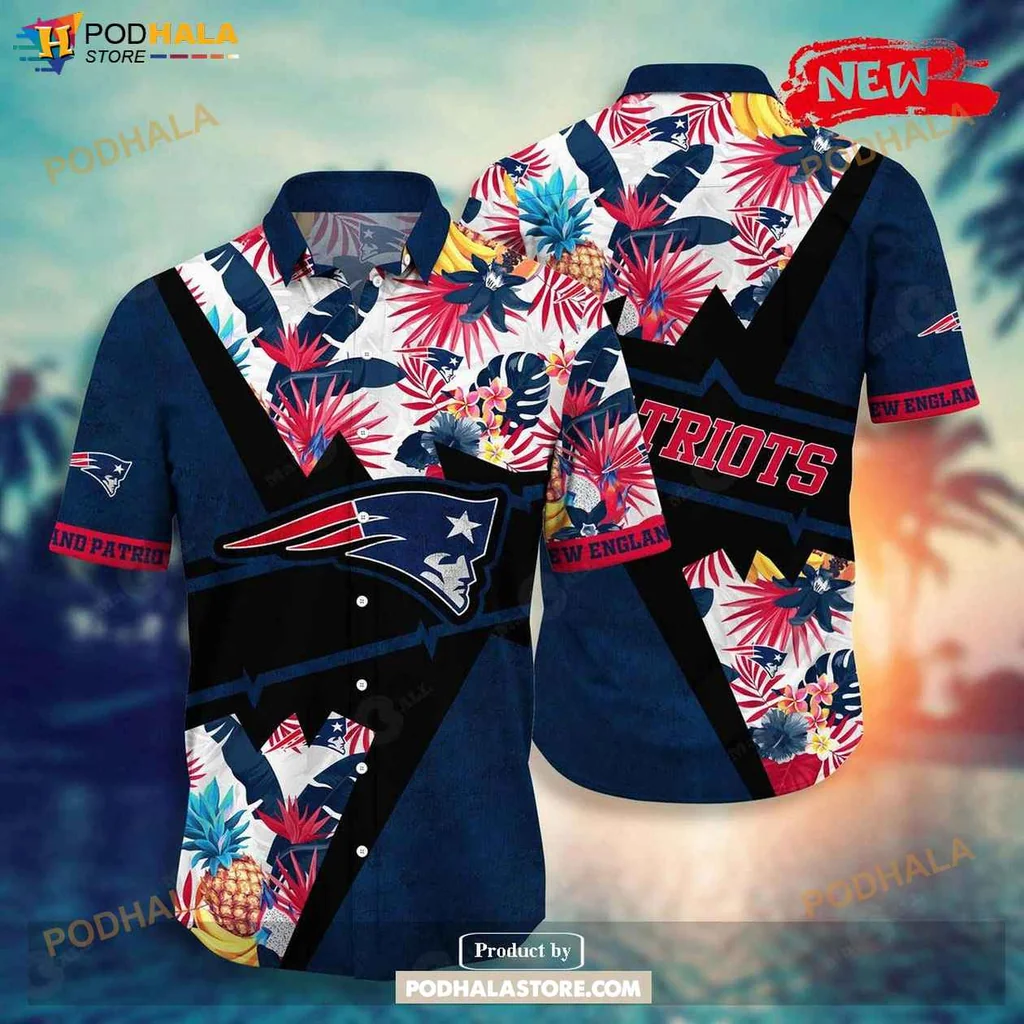 Vintage Patriots Aloha Shirt, Personalized Floral New England Patriots Summer Shirt