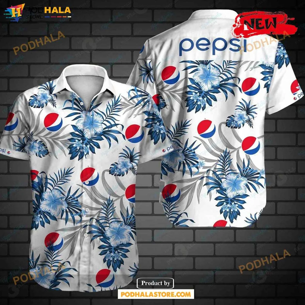 Vintage Pepsi Aloha Shirt, Vibrant Tropical Design Summer Shirt For Men And Women
