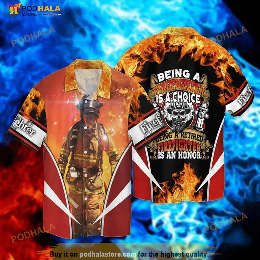 Vintage Proud Firefighter Hawaiian Shirt, Honor Of Being A Retired Firefighter