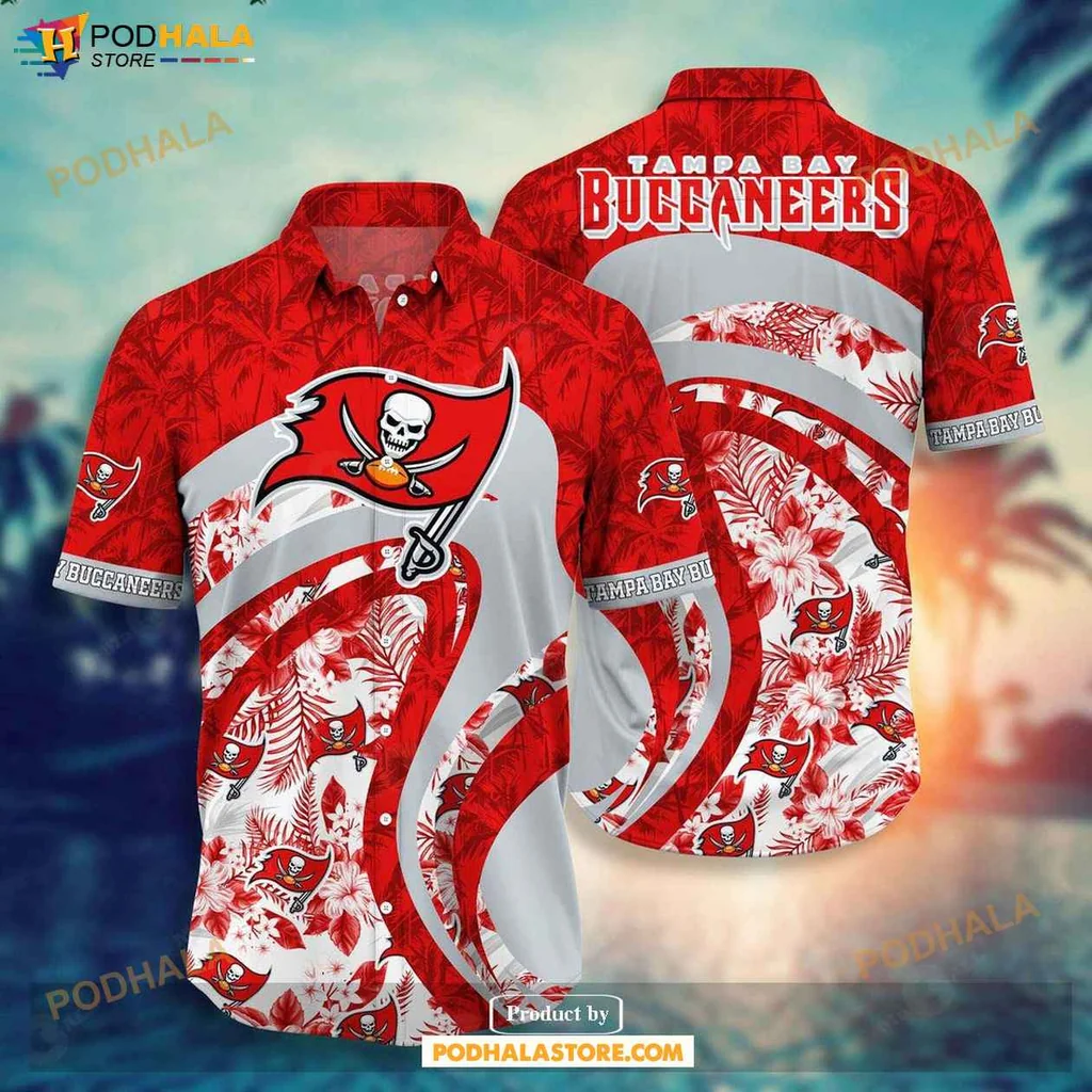 Vintage Tampa Bay Buccaneers Hawaiian Shirt, Vibrant Summer Design With Tropical Elements