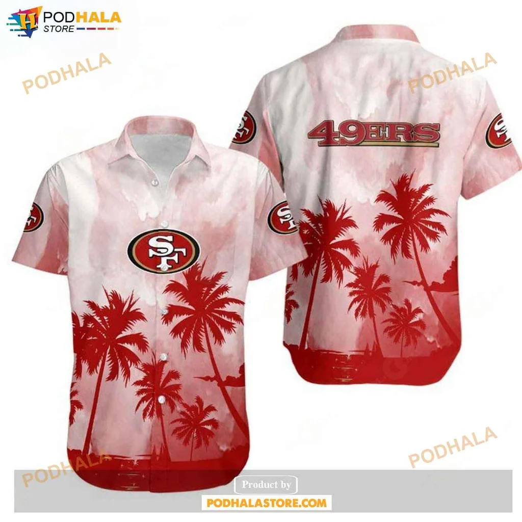 Vintage Tropical 49ers Hawaiian Shirt, Vibrant Coconut Tree Design For Fans