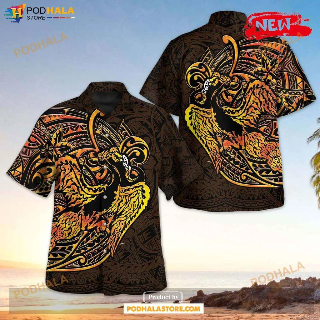Vintage Tropical Bird Aloha Shirt, Vibrant Polynesian Design For Summer Fun