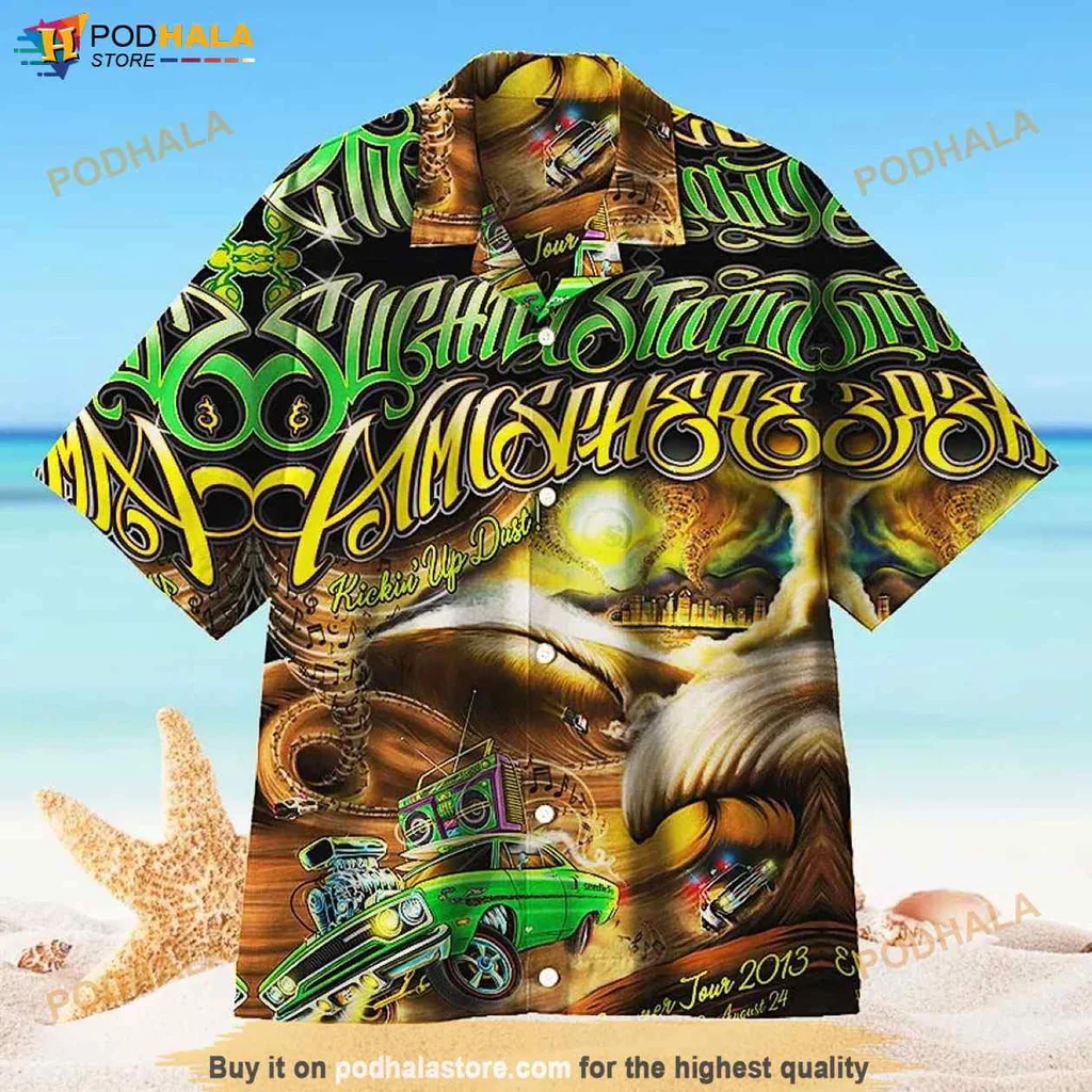 Vintage Tropical Car Hawaiian Shirt, Vibrant Beachy Design For Men