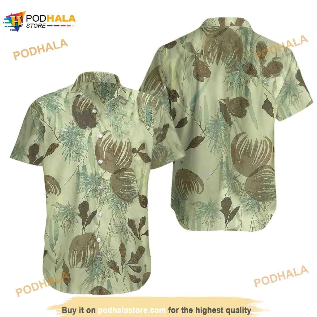 Vintage Tropical Leaves Hawaiian Shirt With Relaxed Island Vibe