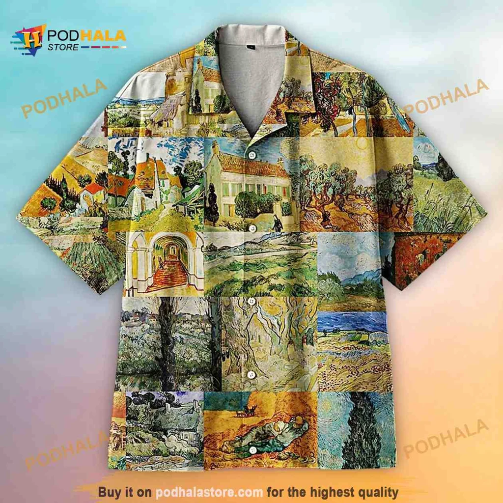 Vintage Van Gogh Art Hawaiian Shirt Featuring Iconic Paintings