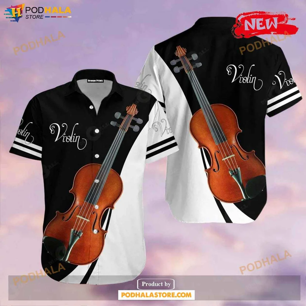 Violin Music Hawaiian Shirt, Elegant Design For Musicians And Music Lovers