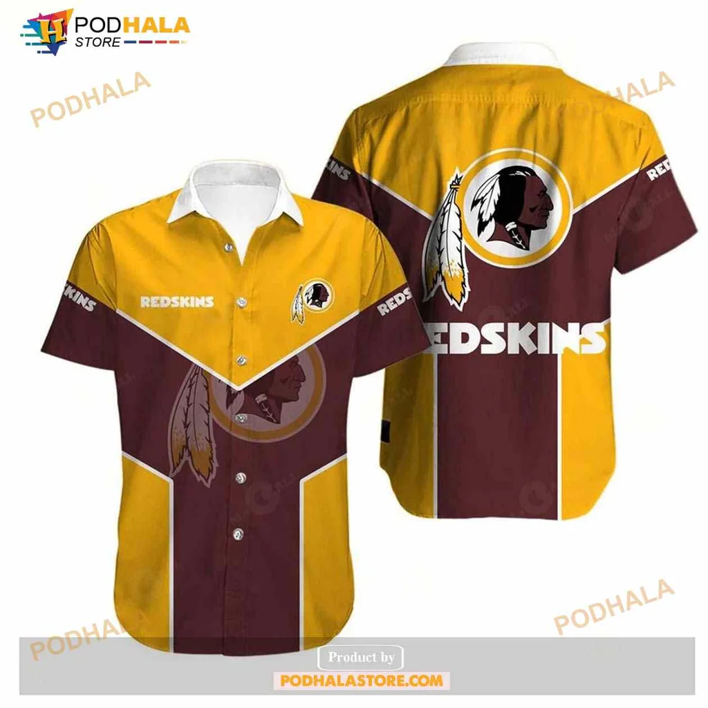 Washington Redskins Fan Hawaiian Shirt With Native American Chief Design