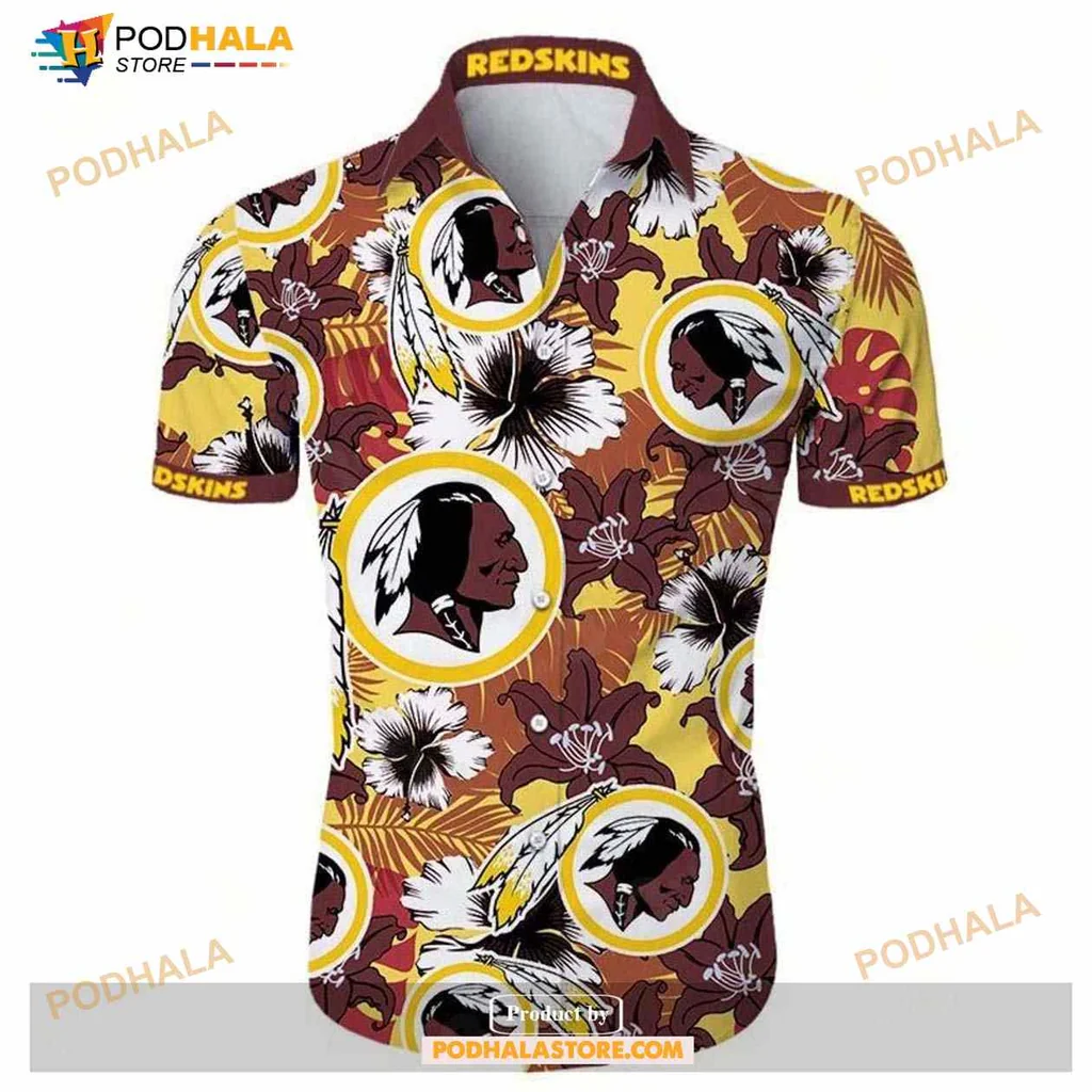Washington Redskins Floral Hawaiian Shirt With Vibrant Tropical Design