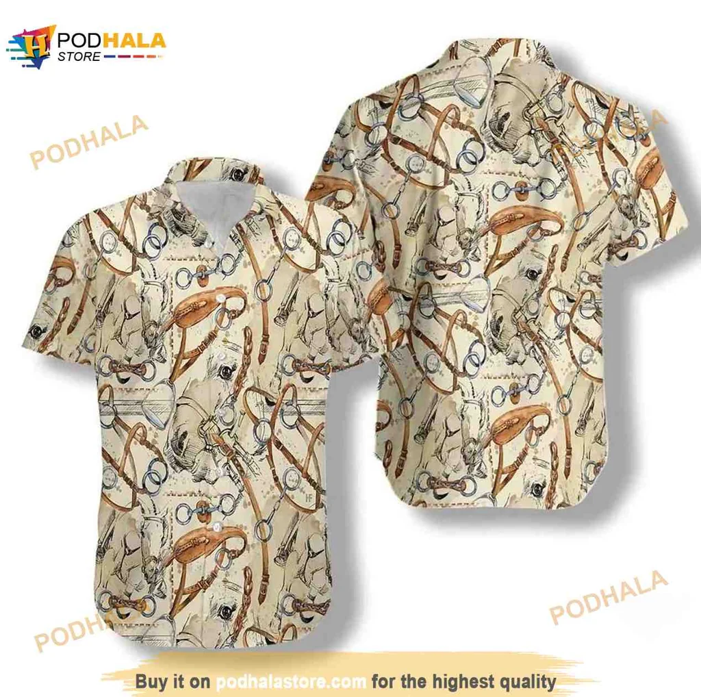 Watercolor Horse Lovers Hawaiian Shirt With Artistic Equestrian Design