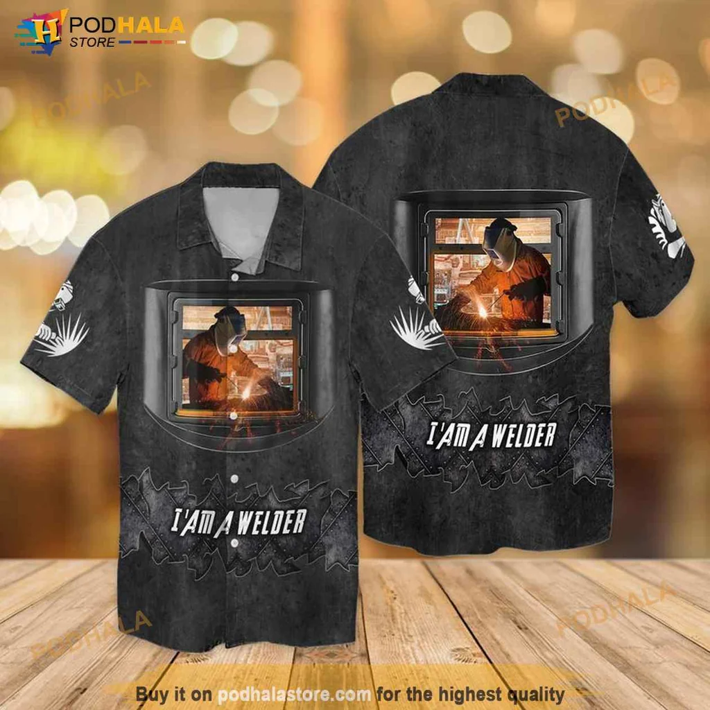 Welder Pride Hawaiian Shirt With Bold I Am A Welder Design