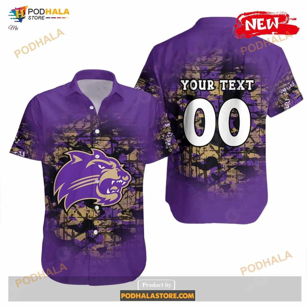 Western Carolina Catamounts Hawaiian Shirt With Camouflage Pattern
