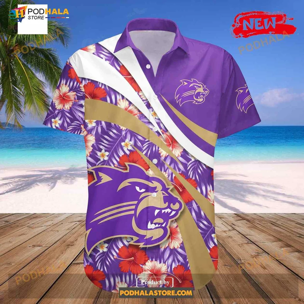 Western Carolina Catamounts Hawaiian Shirt With Hibiscus Flowers