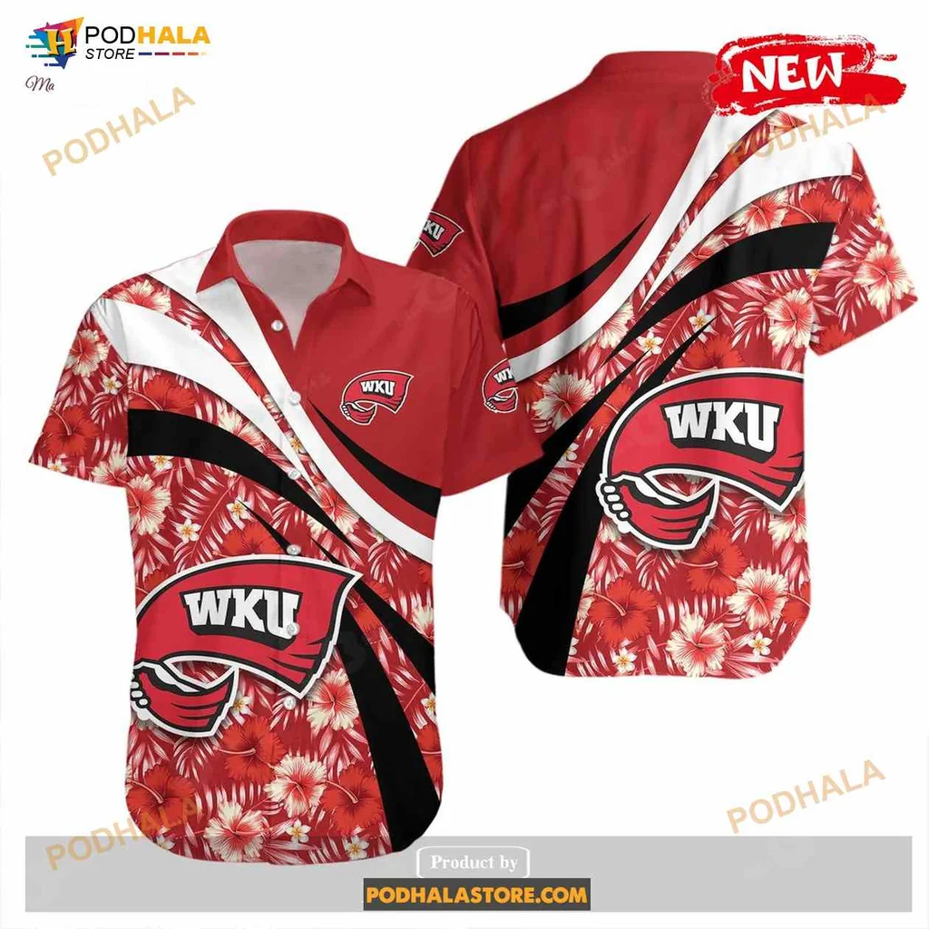 Western Kentucky Hilltoppers Hawaiian Shirt With Hibiscus Design