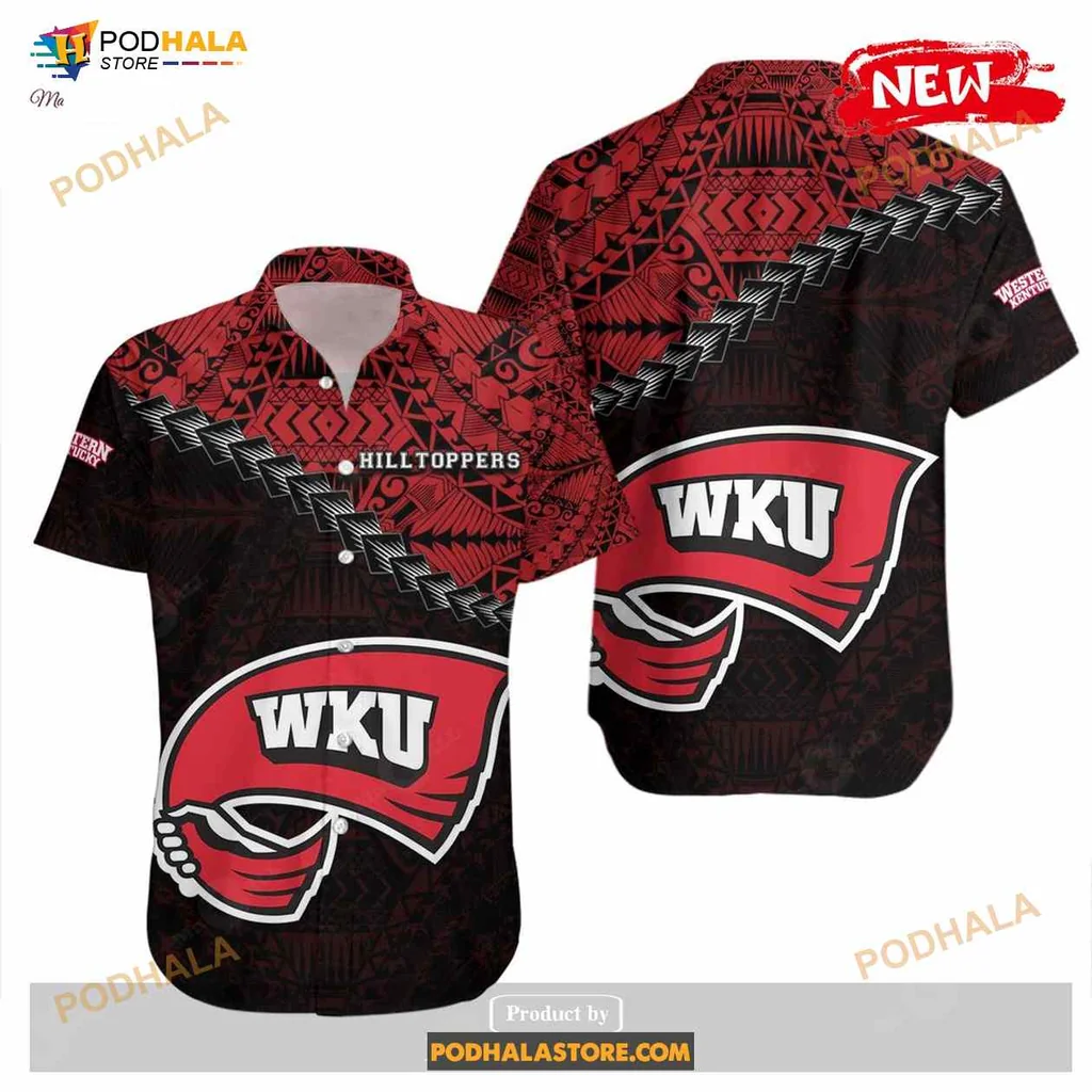 Western Kentucky Hilltoppers Hawaiian Shirt With Polynesian Tattoo Design