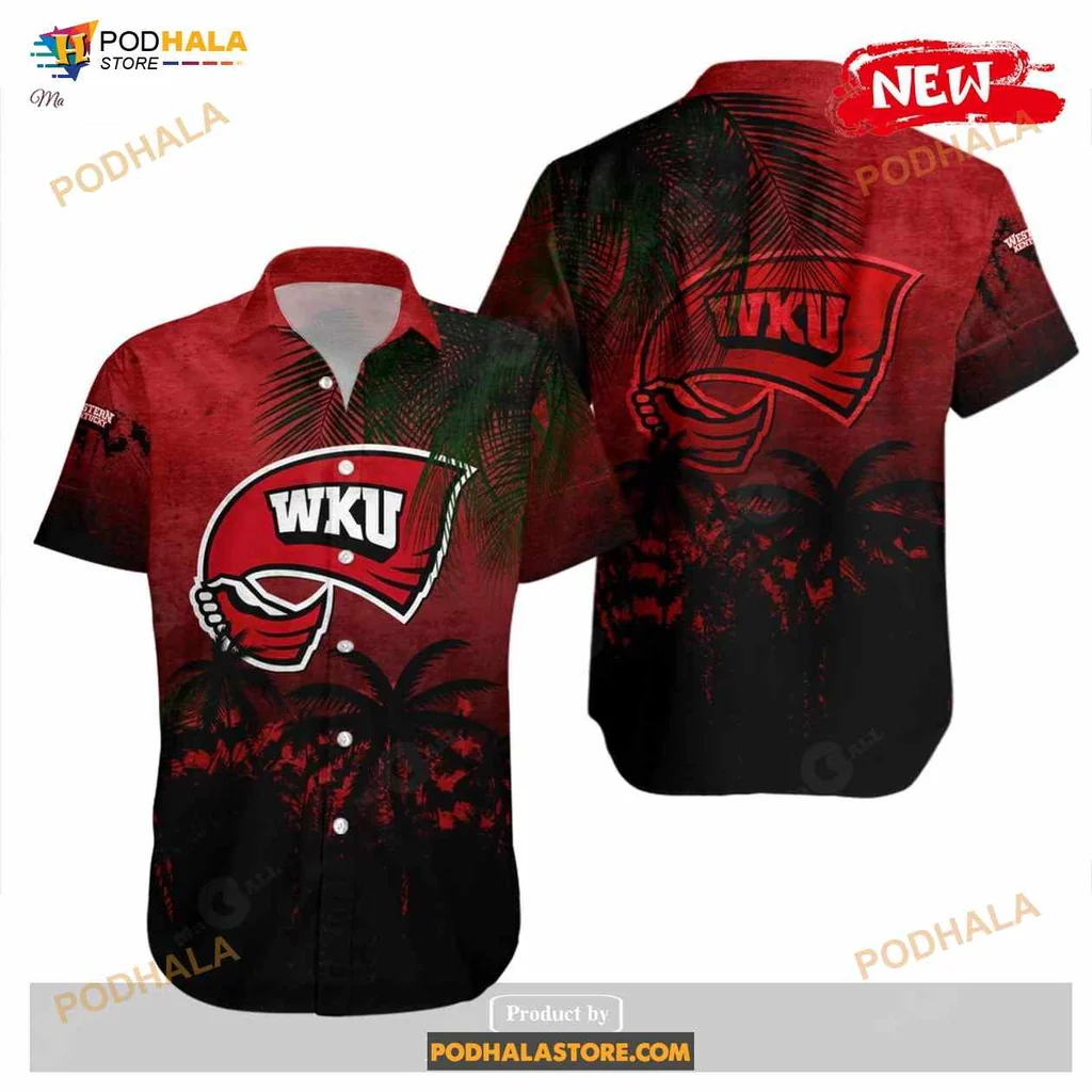 Western Kentucky University Hawaiian Shirt With Tropical Grunge Design