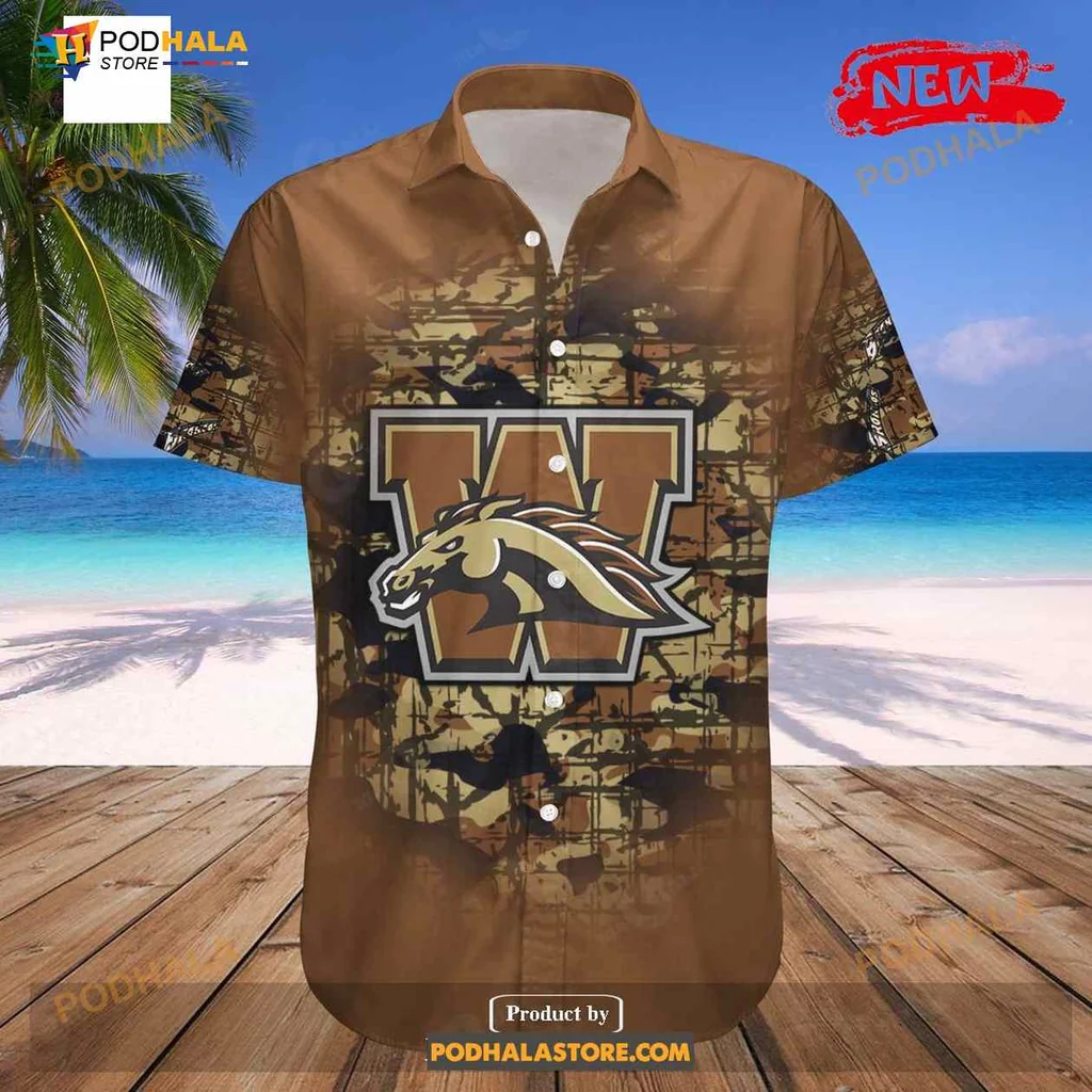 Western Michigan Broncos Camouflage Vintage Hawaiian Shirt