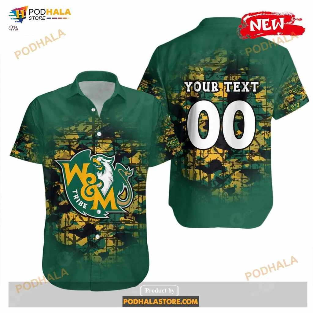 William And Mary Tribe Camouflage Vintage Funny Hawaiian Shirt
